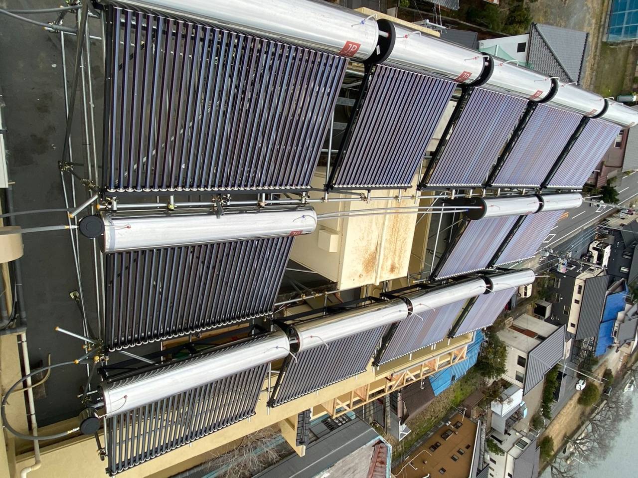 茨城県ホテル太陽熱温水器設置工事